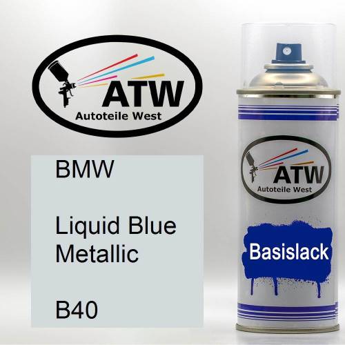 BMW, Liquid Blue Metallic, B40: 400ml Sprühdose, von ATW Autoteile West.